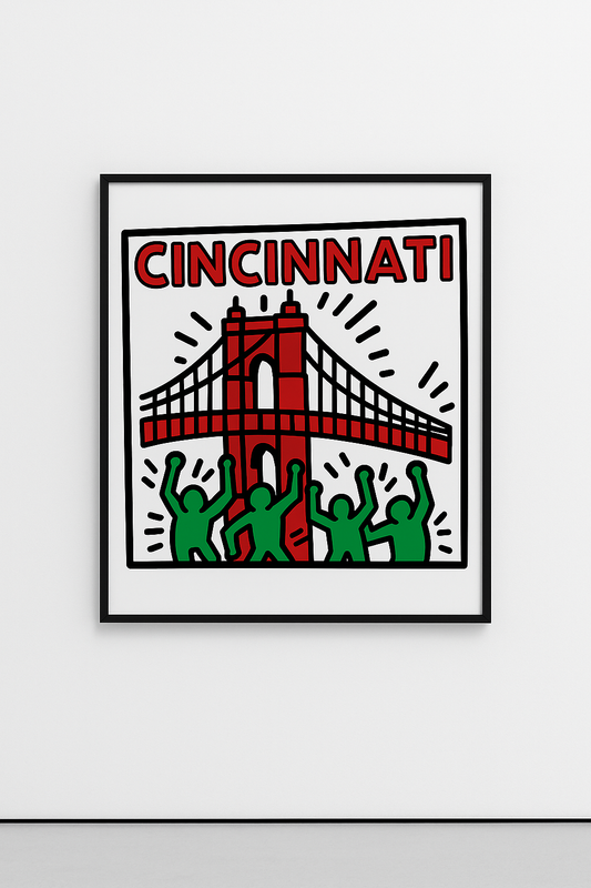Keith Haring Inspired - Cincinnati Pop Art Poster