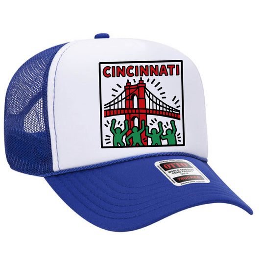 Keith Haring–Style Trucker Hat – Cincinnati