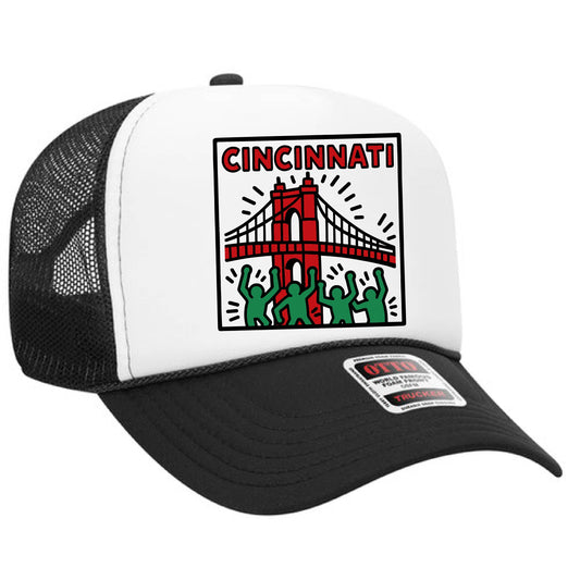 Keith Haring–Style Trucker Hat – Cincinnati