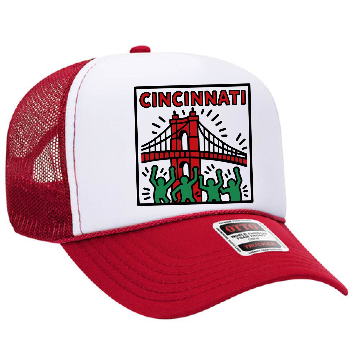 Keith Haring–Style Trucker Hat – Cincinnati
